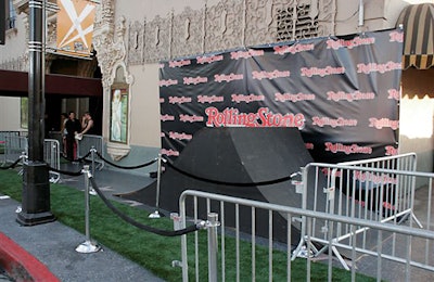 The arrivals area featured a synthetic grass carpet as well as launch ramps for BMX riders who performed tricks as guests arrived.