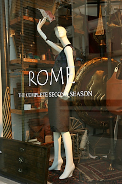 Mannequins in contemporary gowns also made cameos in the themey windows.