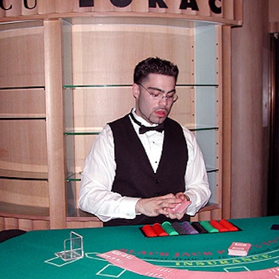 Gaming tables and dealers from from American Casino Entertainment helped turn the Henri Bendel store into a casino for the night.