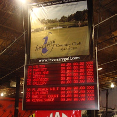 Lap times were displayed on the facility’sscoreboards.