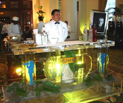 An ice bar, created by So Cool Events, served made-to-order mojitos.
