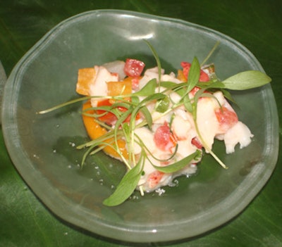 Another option at the ceviche station was lobster with yellow and red peppers.