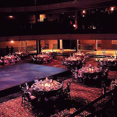 A large rectangular stage was set in the center of the Hammerstein Ballroom for performances by the Parsons Dance Company, and was later used as a dance floor for guests after the performances.