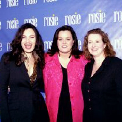 Rosie cover girl Fran Drescher, editorial director Rosie O'Donnell and editor-in-chief Catherine Cavender posed outside the magazine's launch party at the Lighthouse at Chelsea Piers. (Photo by Doug Goodman)