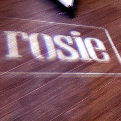 'Rosie' gobos by See Factor Industries swirled on the floor outside the party.