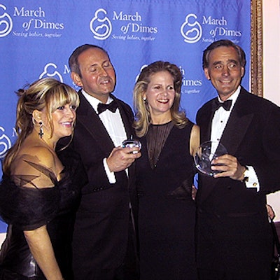 From left to right: Event co-chairwoman Jennifer Balbier of Estee Lauder, honoree John Demsey of M.A.C. Cosmetics, CO-chairwoman Gail Gordon of Macy's, honoree Hal Kahn of Macy's.