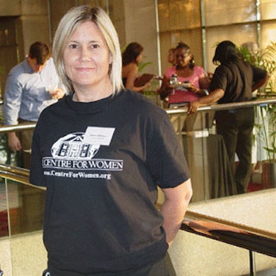 The Centre for Women was prominently recognized by volunteer staff dressed in black t-shirts that featured the organization's logo.
