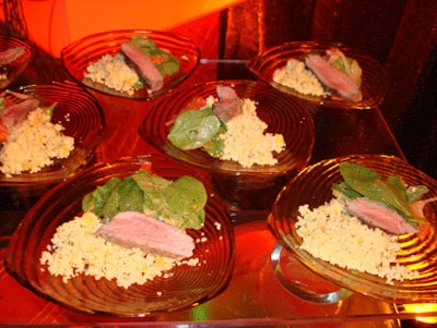 Small plates of beef tenderloin with cous cous were just one of the dinner selections available to guests.
