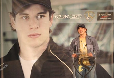 NHL superstar Sydney Crosby spoke to journalists about Rbk SC87, the new Reebok line of apparel, footwear, and hockey equipment he has endorsed, during a media launch and fashion show at Sport Chek’s flagship store in Mississauga’s Square One Mall