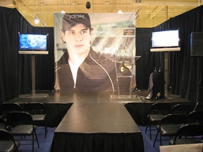 Stagevision provided a T-shaped stage and runway for the press conference and fashion show.