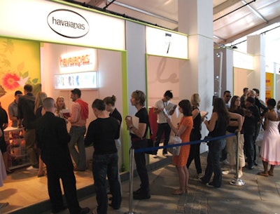 The fashion shows and Havaianas produced the longest lines in the tent.