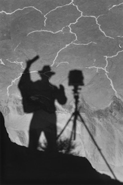Adams photographed 'Self-Portrait' in Monument Valley, Utah, in 1958.