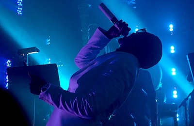 Kanye West performed a 45-minute set for the 500 guests.