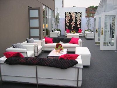 Furnishings by Corey supplied modern lounge furnishings for the launch of CanWest MediaWorks' E! television network in the presentation centre at Four Seasons Private Residences.
