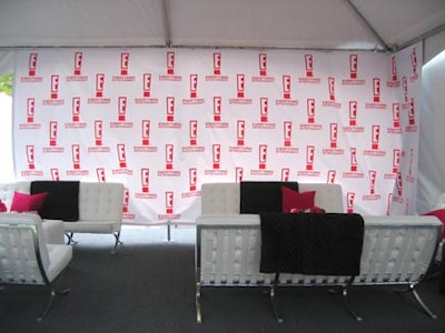 Public relations specialists Holmes Communications reinforced the purpose of the event through the use of the bright red E! logo on custom backdrops in the tent.