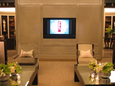 Television monitors were tuned to the E! network.