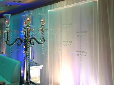 A crystal candelabra and a backdrop from sponsor Coty lent an icy aura to the venue.