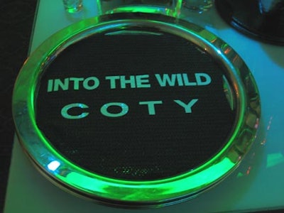 Printed mats bearing the name of the film and the event sponsor lined silver serving trays.