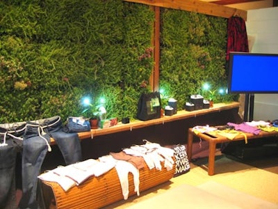 Elevated Landscape Technology installed a wall of shrubs and flowers in the Tastemakers Celebrity Gift Lounge at the InterContinental Toronto Yorkville hotel for the Toronto International Film Festival.