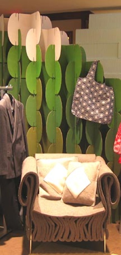 The design company felt supplied chairs made of recycled felt.