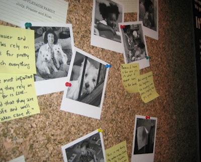 Planners created a bulletin board of images and quotes from the film.