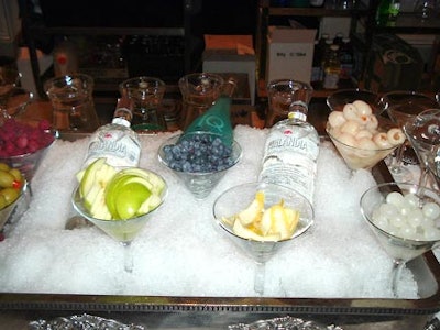 The bar served martinis incorporating fresh blueberries, apples and raspberries.