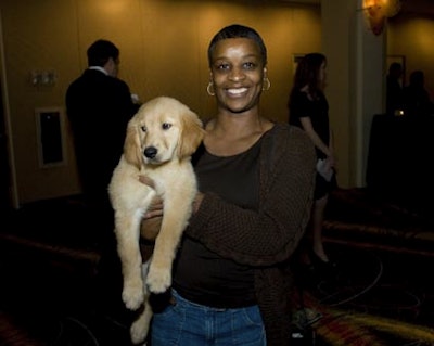 A puppy was part of the silent auction.