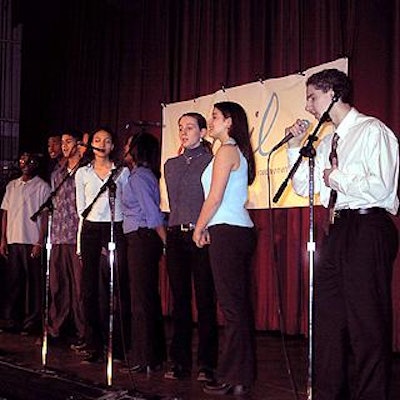 The LaGuardia New Music Singers serenaded PENCIL's meeting participants with the national anthem.