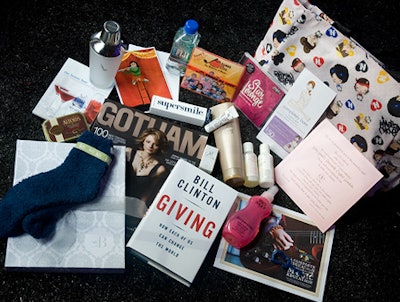 The gift bag, from Gwen Stefani's Harajuka Lovers line, included honoree Bill Clinton's new book, Giving.