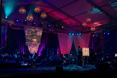 The stage was set for a 60-piece children's orchestra. John Mayer and Jon Bon Jovi also performed.