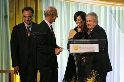 Jane Kaczmarek and Bradley Whitford, who acted as the evening's M.C.s, joined the institute's Dr. John House and James Boswell onstage.