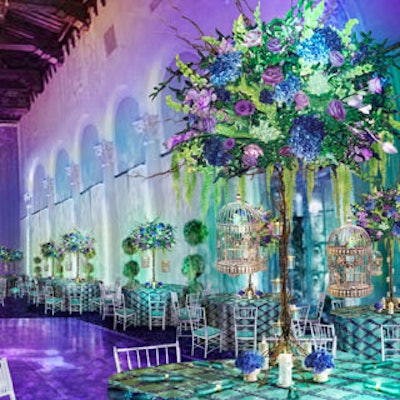Renderings created by Always Flowers show how projected light can be incorporated into floral design.