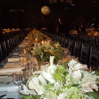 Simple table settings were intended to enhance the ethereal forest feeling.