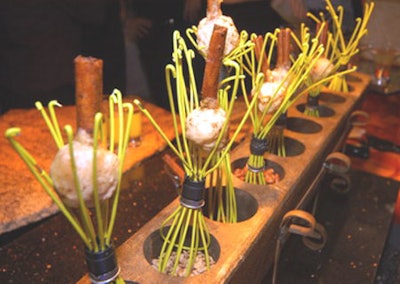 Events by Amore's sweet-potato tempura served on cinnamon sticks was a favorite among guests.