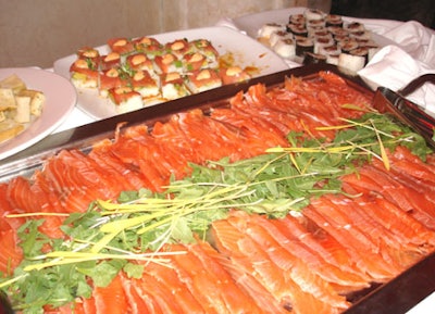 Tuna sushi rolls, shrimp toast, and salmon were just a few of the seafood hors d'oeuvres available for guests to enjoy.
