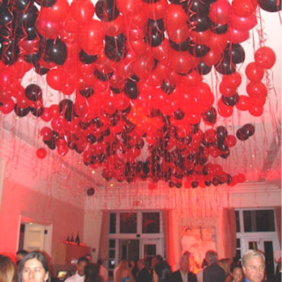 Stiletto's signature red-and-black label was incorporated into the decor, down to the hundreds of colored balloons floating just above everyone's heads.