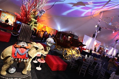 The party tent got a circus-style look.