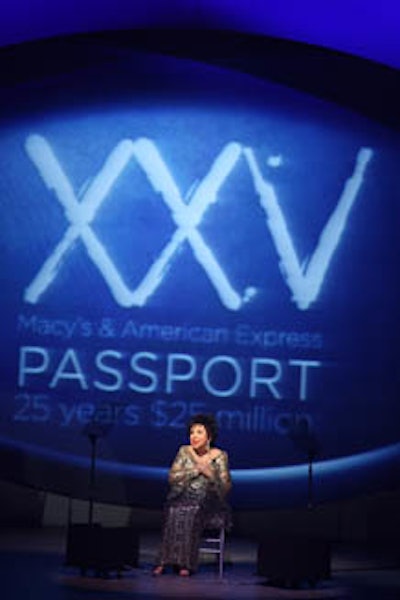 Elizabeth Taylor picked up a humanitarian award before the fashion show began.