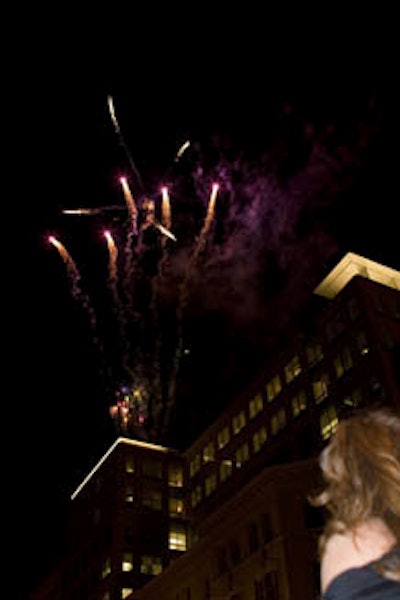 As guests exited the theater onto F Street, another performance began: a five-minute pyrotechnics display by Zambelli Fireworks Internationale, set off from the roof of the Harman Center.