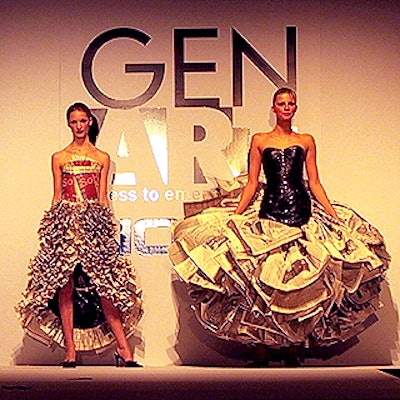 At Gen Art and Nokia's Styles 2001 fashion show at the Hammerstein Ballroom, DJ Gramann II's newspaper dresses won a $5,000 award.