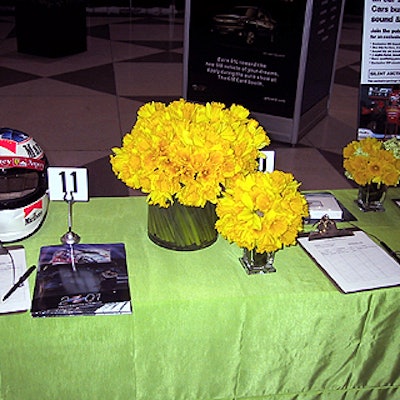Bill Tansey used daffodils to decorate the silent auction tables.