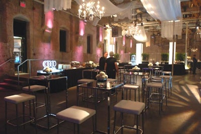 Chandeliers from Union Lighting added to the glamorous aesthetic at the Fermenting Cellar.