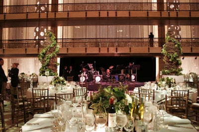 The space was meant to feel like a French vineyard, with grapevines and flowers evocative of the region.
