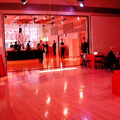 Two rooms in a third floor dance studio at the New 42nd Street Studios served as the event's venue.