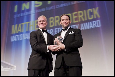 Tim Gunn presented Matthew Broderick with the Ally for Equality award.
