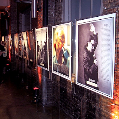 Guests walking off the elevator saw a row of blow-ups of the Men's Journal portraits of the evening's honorees.