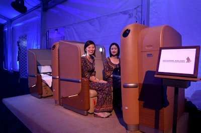 Guests got an up-close look at a set of first-class seats from sponsor Singapore Airlines.