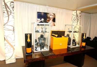 Advertisers A Link Jewelry and Veuve Clicquot displayed their latest luxury items for attendees to peruse.