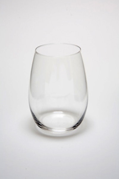 Riedel stemless glass, $3.50 from Party Rental Ltd.