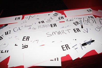 Blank cards and markers enabled attendees to create their own buzzwords for the photo booth.